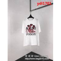 AMIRI阿米裏 19FW早春新款 POISON毒蛇閃粉 OS寬鬆版白色T恤 男女同款 ydi1701