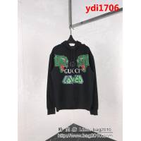 GUCCI古馳 18ss4秋冬新款 咆哮狼頭圖案 黑色 連帽衛衣 情侶款 ydi1706