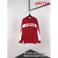 SUPREME 18ss秋冬新款 弧形撞色拼接刺繡字母 純棉連帽衛衣 男女同款 ydi1714
