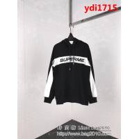 SUPREME 18ss秋冬新款 弧形撞色拼接刺繡字母 純棉連帽衛衣 男女同款 ydi1715