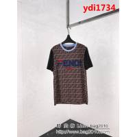 FENDI芬迪 19早春新款 袖子拼色 植絨Fendi字母 男款短袖 ydi1734