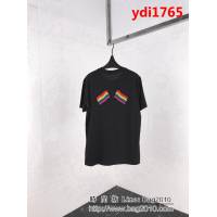 BALENCIAGA巴黎世家  19早春新款 刺繡彩旗 純棉男款黑色短袖 ydi1765