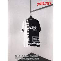 VERSACE範思哲 19SS早春新款 黑白拼色 雙股絲光棉短袖 情侶款 ydi1787