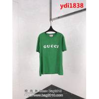 GUCCI古馳 19ss早春新款 糖果色系列 簡單印花logo 絲光棉短袖 百搭款 男女同款 ydi1838
