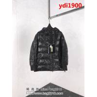 MONCLER蒙口 genius手臂拉鏈字母 植絨羽絨服 黑色 男女同款 ydi1900