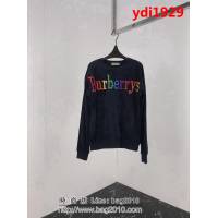 BURBERRY巴寶莉 18ss秋冬 專櫃同步 彩虹字母刺繡 純棉毛巾底 黑色絨布衛衣 情侶款 ydi1929