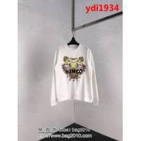 KENZO高田賢三 18ss新配色 經典款 虎頭刺繡 白色薄絨 男款純棉衛衣 ydi1934