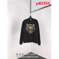 KENZO高田賢三 18ss新配色 經典款 虎頭刺繡 黑色薄絨 男款純棉衛衣 ydi1935
