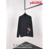 MONCLER蒙口 18ss秋冬新款 滑雪主題圖案 高領 灰色貂絨 男款羊毛衫 ydi1956