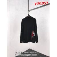 MONCLER蒙口 18ss秋冬新款 滑雪主題圖案 高領 黑色貂絨 男款羊毛衫 ydi1957