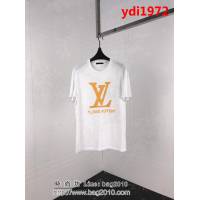 LV路易威登 19早春新款 大LV字母印花 白色純棉 男款短袖 ydi1972
