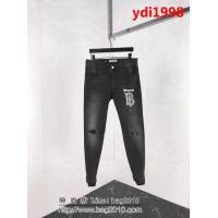 BURBERRY巴寶莉 18ss秋冬新款牛仔褲 黑灰色 洗水做舊磨破 ydi1998