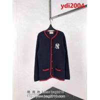 GUCCI古馳 NY合作限量款 18秋冬 海軍藍色 羊毛圓領開衫 NY刺繡洋基隊 ydi2004