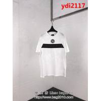 FENDI芬迪 19ss roma系列 定制立體矽膠 定制復古織帶 ins爆款 白色男短袖 ydi2117