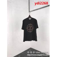Chanel香奈兒 COCO小香 19早春新款短袖 燙鑽雙C圖案 黑白雙色 男女同款 ydi2268