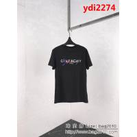 Gvc紀梵希 19ss早春新款 彩色字母刺繡短袖 精密刺繡工藝 定制面料 黑白雙色 男女同款 ydi2274