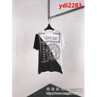 Versace範思哲 19ss早春新款 黑白拼色印花短袖 數碼直噴工藝 定制面料 高版本男女同款 ydi2283