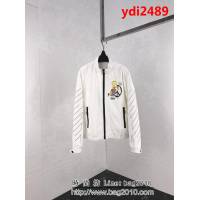 OFF-w19ss春季新款 卡通湯普森印花 定制科技折痕面料 男款風衣外套 ydi2489