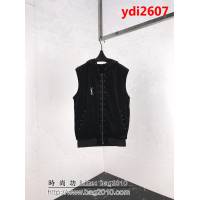 YSL聖羅蘭 走秀款 18F/W冬季新款 手工訂珠 小Logo刺繡 天鵝絲絨馬甲 ydi2607