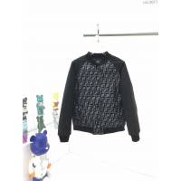Fendi男裝 芬迪20年新款銀線編織刺繡logo外套 Fendi男士拉鏈夾克  ydi3077