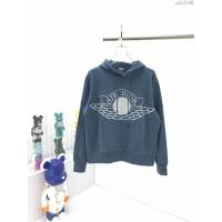 Dior男裝 迪奧秋冬新款藍色衛衣 DIOR聯合XAIRJIRDAN小蜜蜂刺繡拼接連帽衛衣  ydi3130