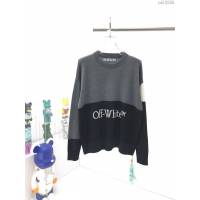 Off-White男裝 OFF新款拼色針織提花毛衣 大廓形落肩男士圓領毛衣  ydi3235