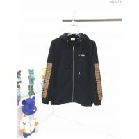 Burberry男裝 巴寶莉秋冬經典拼格紋棉質拉鏈帽衫 BBR拉鏈衛衣外套 男女同款  ydi3274