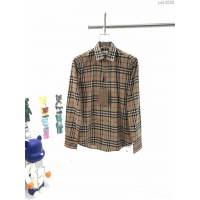 Burberry男裝 巴寶莉2020最新款織帶拼接格紋襯衫  ydi3283