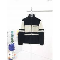 Balenciaga男裝 巴黎世家2020秋冬新款黑白拼色絨外套 男女同款  ydi3554