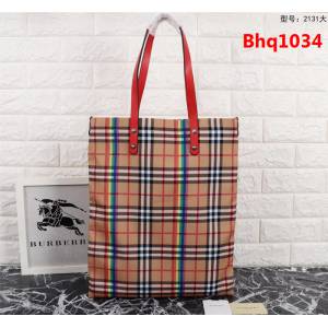 BURBERRY巴寶莉 大號棉質帆布購物袋 vitage復古格紋 2131  Bhq1034