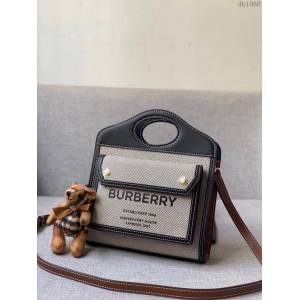 Burberry專櫃新款女包 巴寶莉帆布限量版手提斜挎女包  db1066