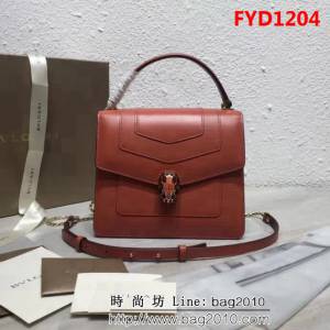 BVLGARI寶格麗 專櫃新款 原單品質 蛇頭扣環 手提單肩斜挎包 可拆卸肩帶 38329 FYD1204