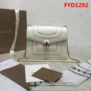 BVLGARI寶格麗 同步專櫃 單層蛇頭包 最新款牛皮鏈條單肩斜挎包 34559 FYD1292