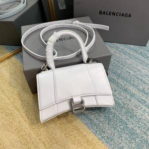 Balenciaga女包 巴黎世家Hourglass沙漏包 BG8896 白色牛皮巴黎世家手提包  fyd1432