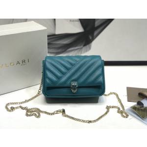 Bvlgari女包 寶格麗迷你號新品 幾何形狀鏈條斜挎包 Serpenti Cabocho Mini蛇頭包 B288760  fyd1522