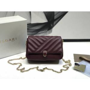 Bvlgari女包 寶格麗迷你號新品 幾何形狀鏈條斜挎包 Serpenti Cabocho Mini蛇頭包 B288760  fyd1523