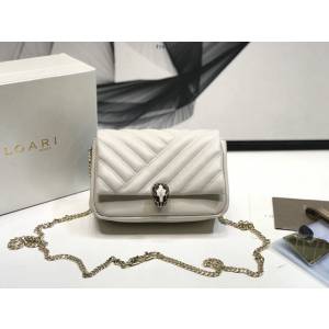 Bvlgari女包 寶格麗迷你號新品 幾何形狀鏈條斜挎包 Serpenti Cabocho Mini蛇頭包 B288760  fyd1524