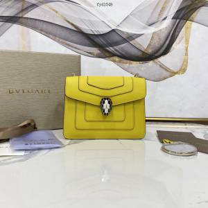 Bvlgari女包 寶格麗單層爆款單層蛇頭包 B283558 黃色 單肩斜挎鏈條女包  fyd1548