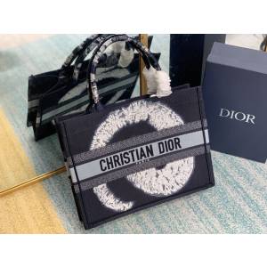 Dior女包 迪奧小號新品星際藍帆布手袋 M1286s Dior購物手提包  fyd1553