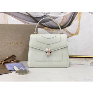 Bvlgari女包 寶格麗三層新品白色肩背包 經典蛇首搭扣 Serpenti Forever手提包 B289835  fyd1555