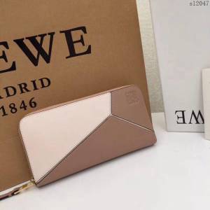 LOEWE錢包 122N89 頭層皮幾何錢包 羅意威原單長錢包  sl2047