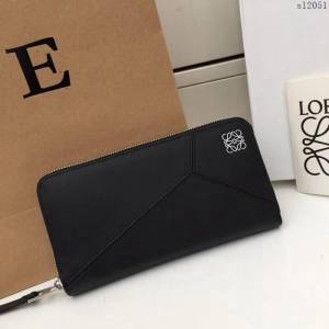 LOEWE錢包 122N89 頭層皮幾何錢包 羅意威原單長錢包  sl2051