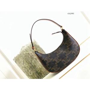 Celine專櫃2022新款大花系列腋下包 賽琳AVA XL標識印花牛皮革手袋 sldj2451