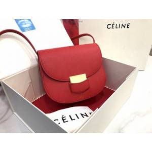 Celine女包 賽琳掌紋牛皮小號單肩斜挎包 Celine Trotteur復古馬鞍包  slyd2006