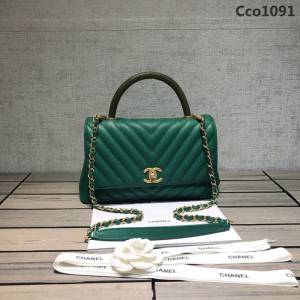 CHANEL香奈兒 独家背景实拍 蜥蜴手柄 Chanel cocohandle 專櫃对版货 小球纹原厂牛皮 時尚百搭 手提肩背斜挎包  Cco1091