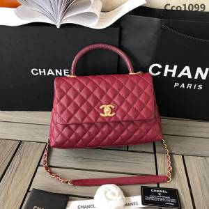 CHANEL香奈兒 独家背景实拍 蜥蜴手柄 Chanel cocohandle 專櫃对版货 小球纹原厂牛皮 時尚百搭 手提肩背斜挎包  Cco1099