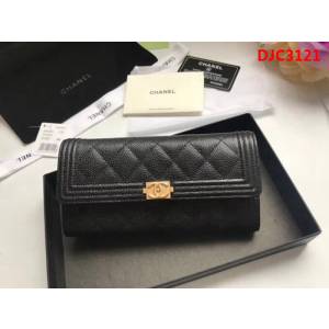 CHANEL香奈兒 海外原單 顆粒壓花牛皮 女款長錢包 A80286  DJC3121