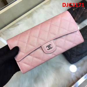 CHANEL香奈兒 經典cf長款錢包 荔枝紋綾格紋路 亮金五金 80758  DJC3171