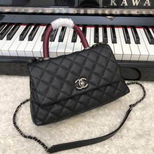 Chanel女包 92990 Chanel鏈條包 小顆粒球紋皮 最頂級複刻手工製作 香奈兒爆款小號手提女包  djc3948