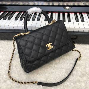 Chanel女包 92990 Chanel鏈條包 小顆粒球紋皮 最頂級複刻手工製作 香奈兒爆款小號手提女包  djc3951